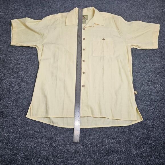 Joe Marlin Extra Large XL Yellow Short Sleeve Button Up Hawaiian Shirt - Picture 7 of 9